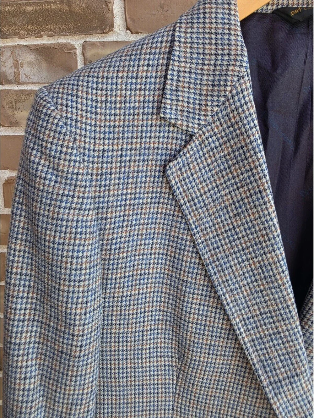 Vintage Pendleton Blazer 42R USA Virgin Wool Houndstooth Check Sport Coat
